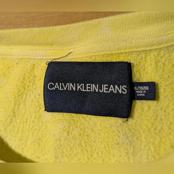 💛 Calvin Klein Tie-Dye Cropped Short Sleeve Sweater, Size XL - Picture 4 of 5